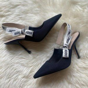 Christian Dior J’Adior Slingback Pump in Black Technical Fabric